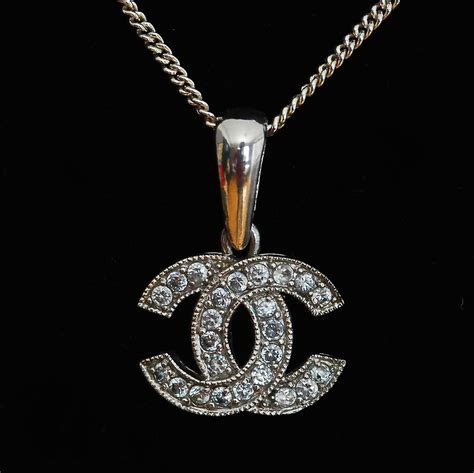 sterling silver chanel necklace|authentic chanel necklace for sale.